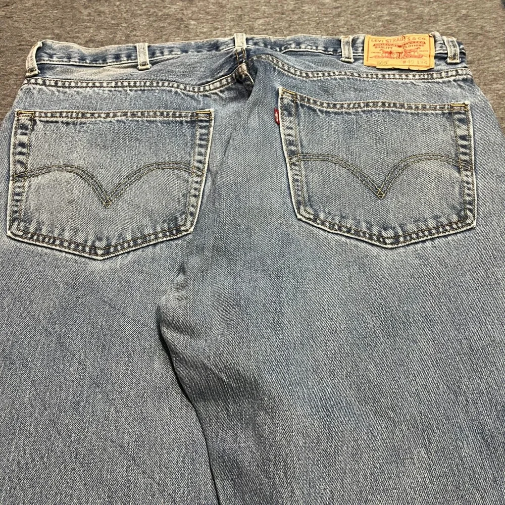 Levi's 505 Regular Fit Straight Leg Jeans Light Wash Blue Denim 40x34 Mens